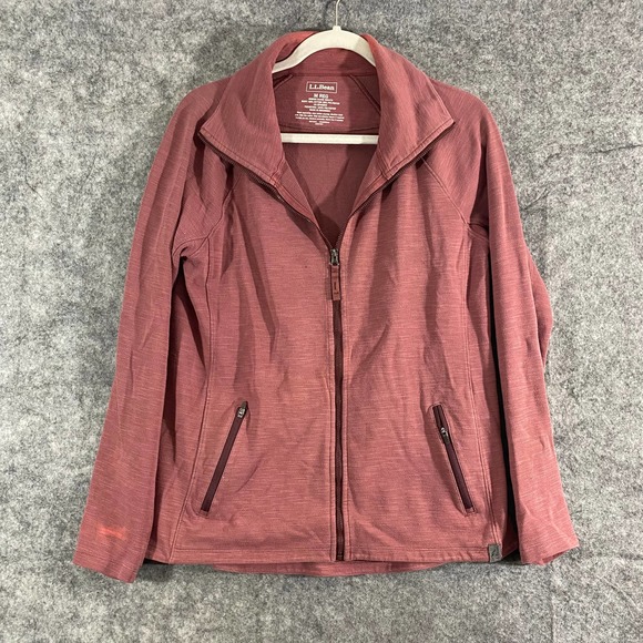L.L. Bean Jackets & Blazers - LL Bean Womens Jacket Medium Maroon Red Full Zip Long Sleeve Knit
